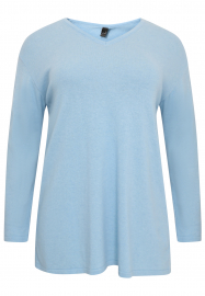 Pull v-neck cashmere - light blue