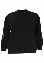 Sweatshirt lace sleeves - black 