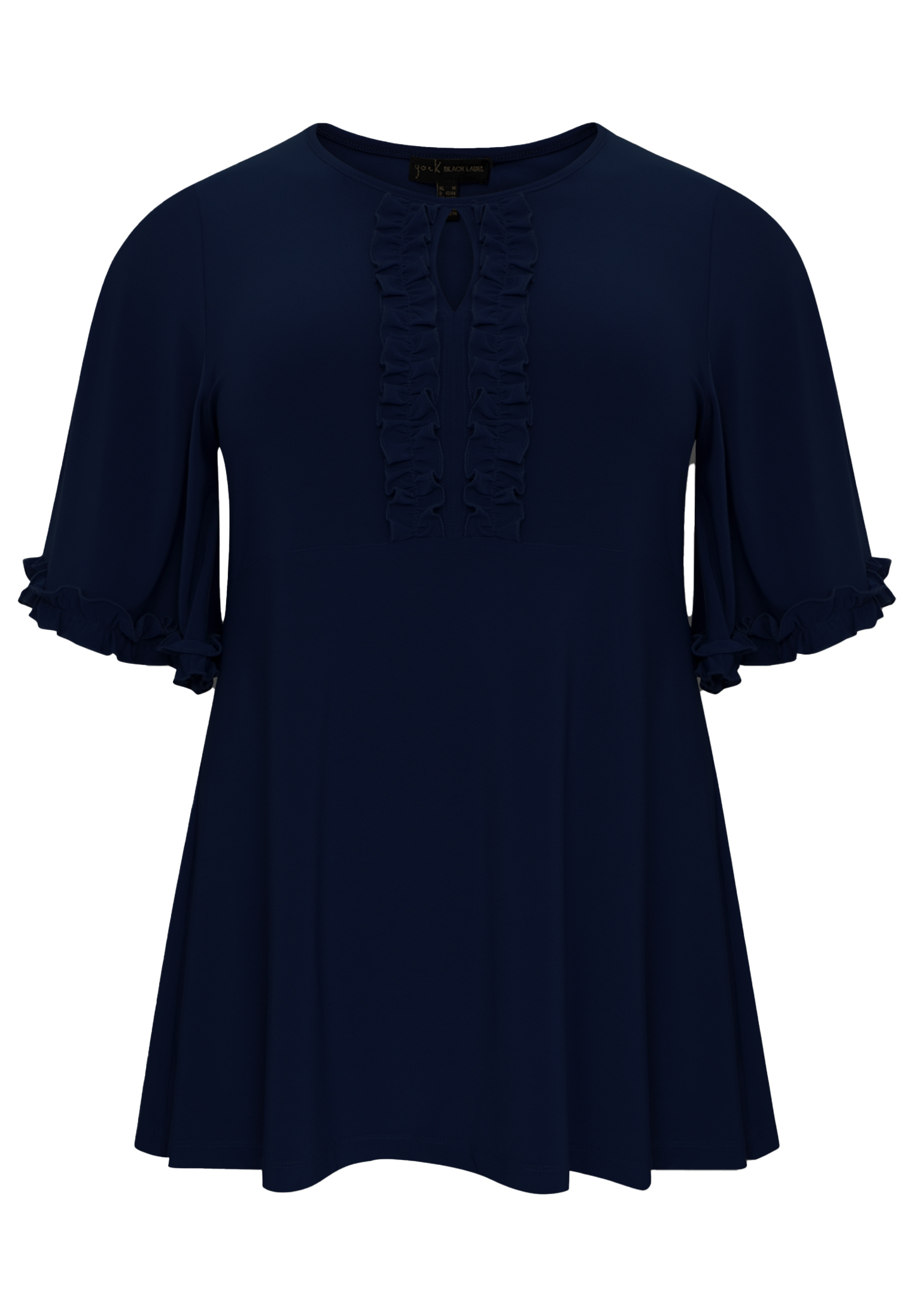 Tunic flare frilled sleeves DOLCE - black blue indigo