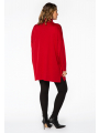 Pullover wide high neck - black red 