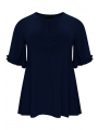 Tunic flare frilled sleeves DOLCE - black blue indigo