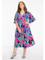 Dress buttons circlesleeve GROOVY - turquoise